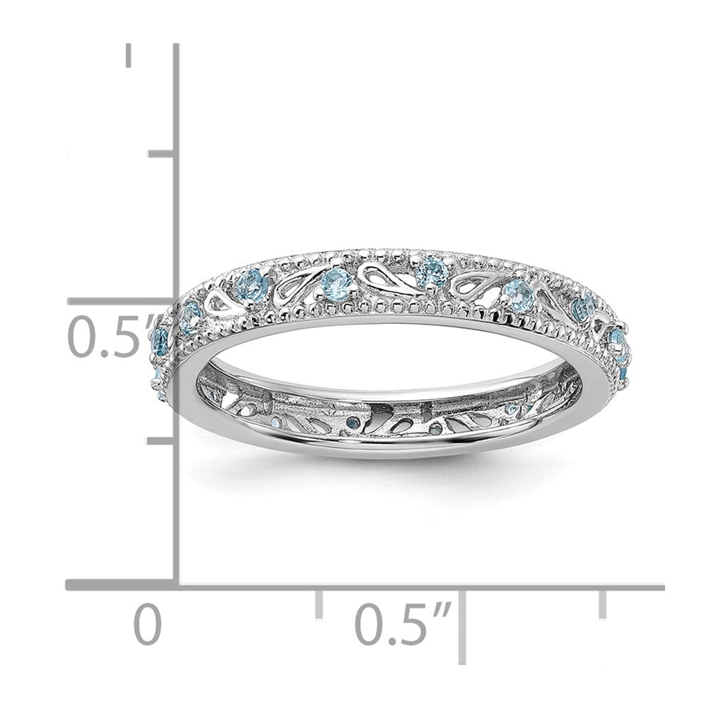 Sterling Silver Stackable Expressions Blue Topaz Ring