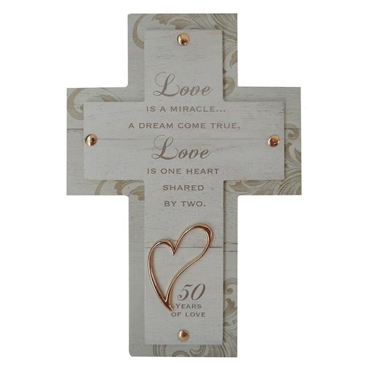 CA Gift 299619 8 in. Love Is A Miracle-50th Anniversary Wall Cross