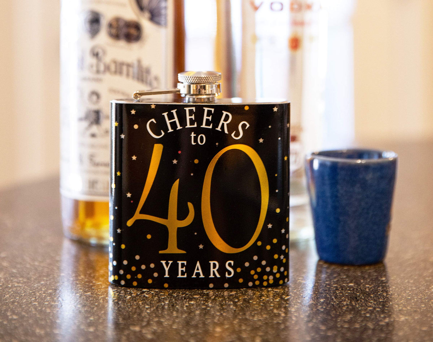 6 oz Stainless Steel Alcohol Flask Special Birthday Milestone Celebration (Cheers Series)