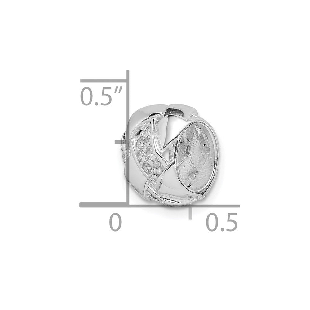Sterling Silver Rhodium Plated CZ Slide