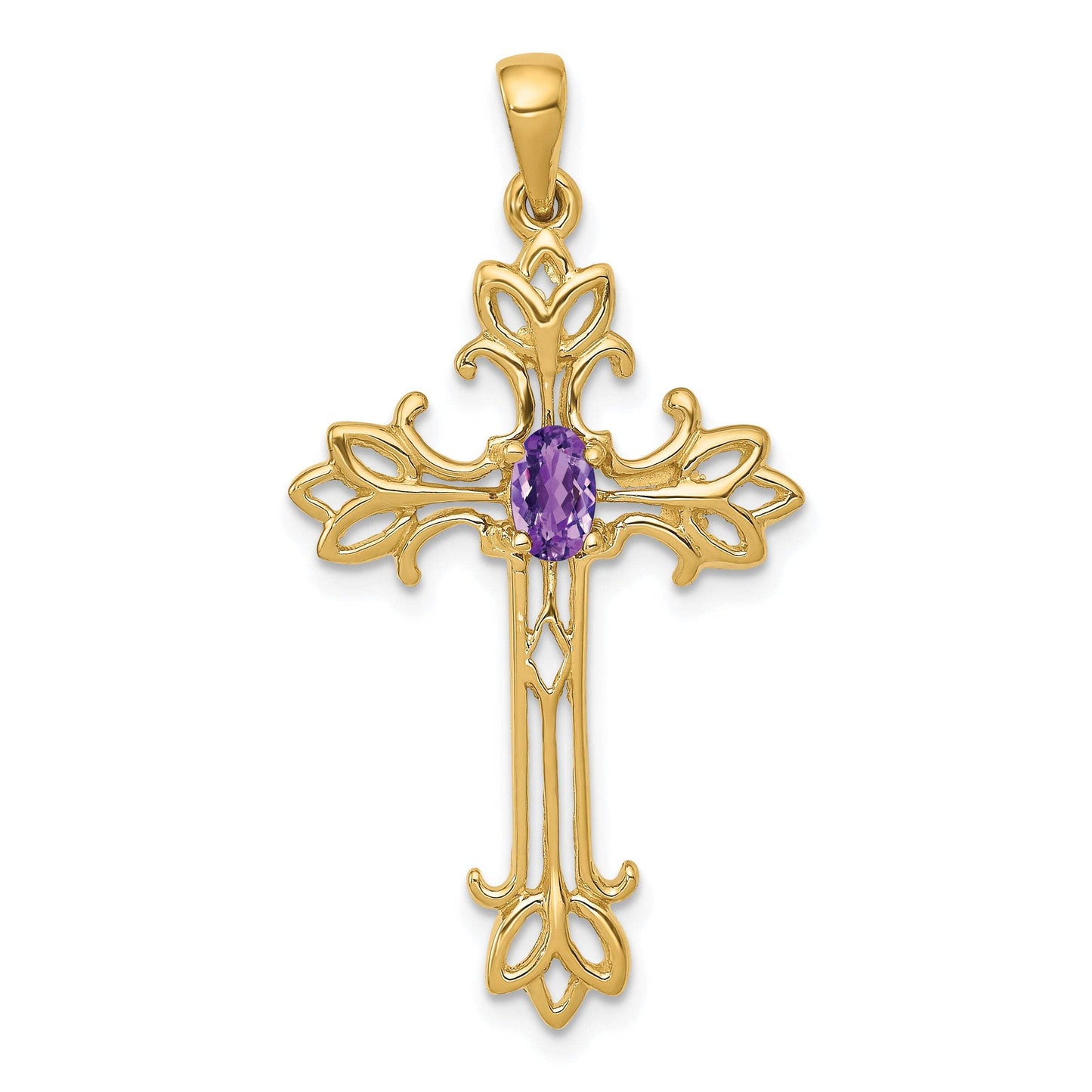 10K Polished Cross Mounting (No Stone Included)