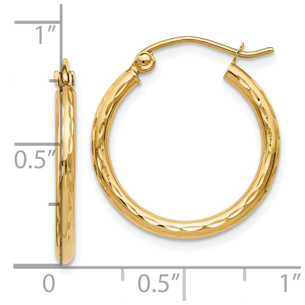 10K Textured Hinged Hoop Earrings