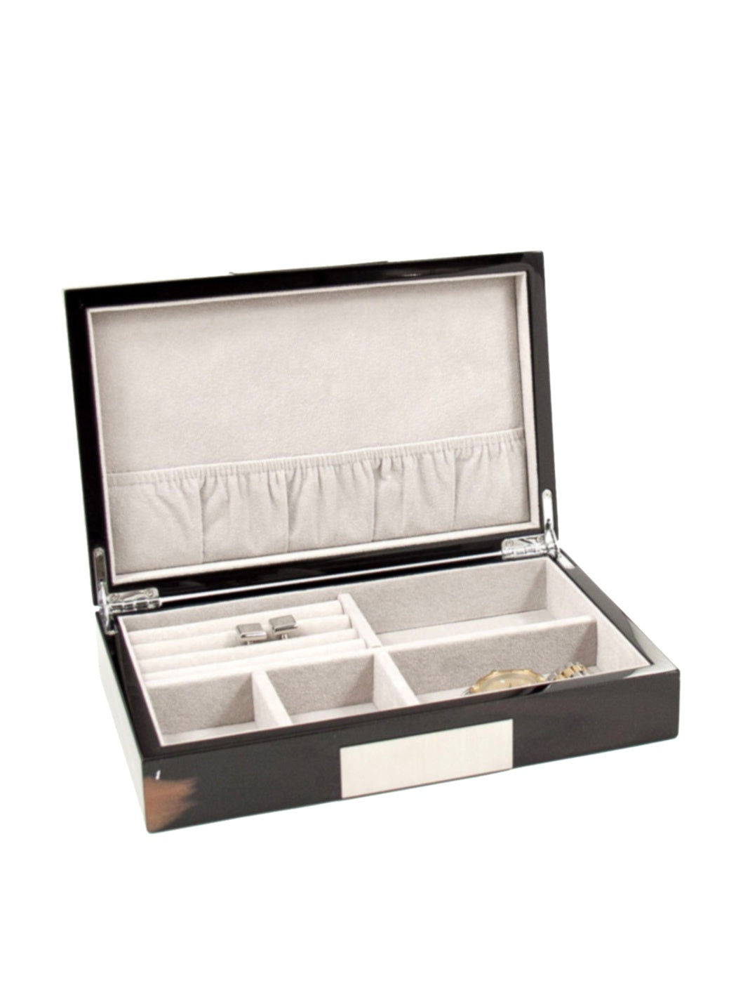 High Gloss Lacquered Valet Box - Ebony Finish - 9.75W x 2.5H in.