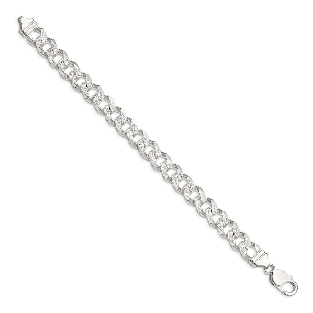 Sterling Silver 11.0mm Pav‚ Curb Chain 8 inches