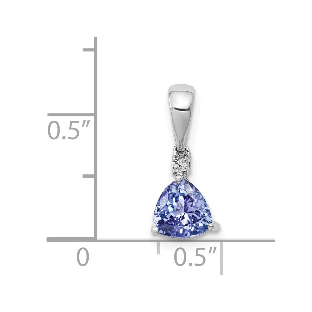 14k White Gold .72 Tanzanite Diamond Pendant