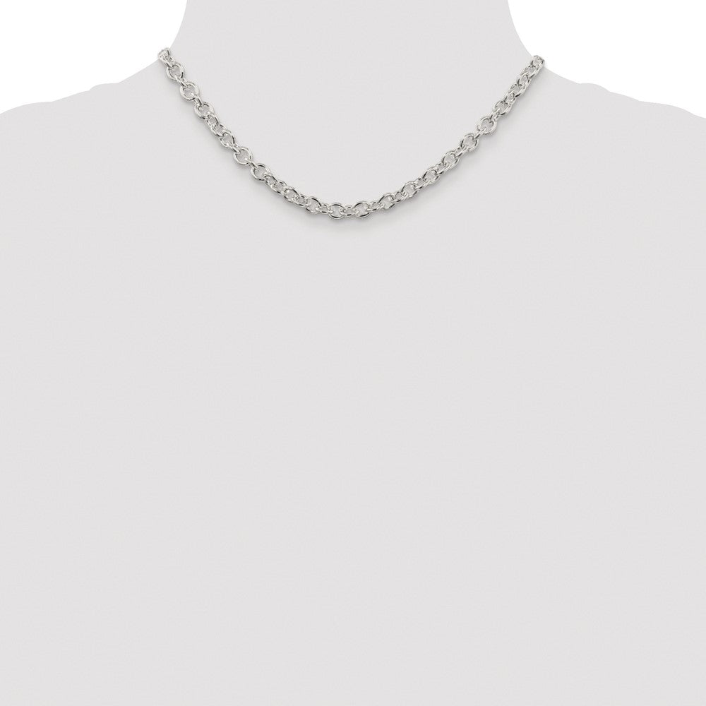 Sterling Silver Rhodium-plated 6.1mm Cable Chain