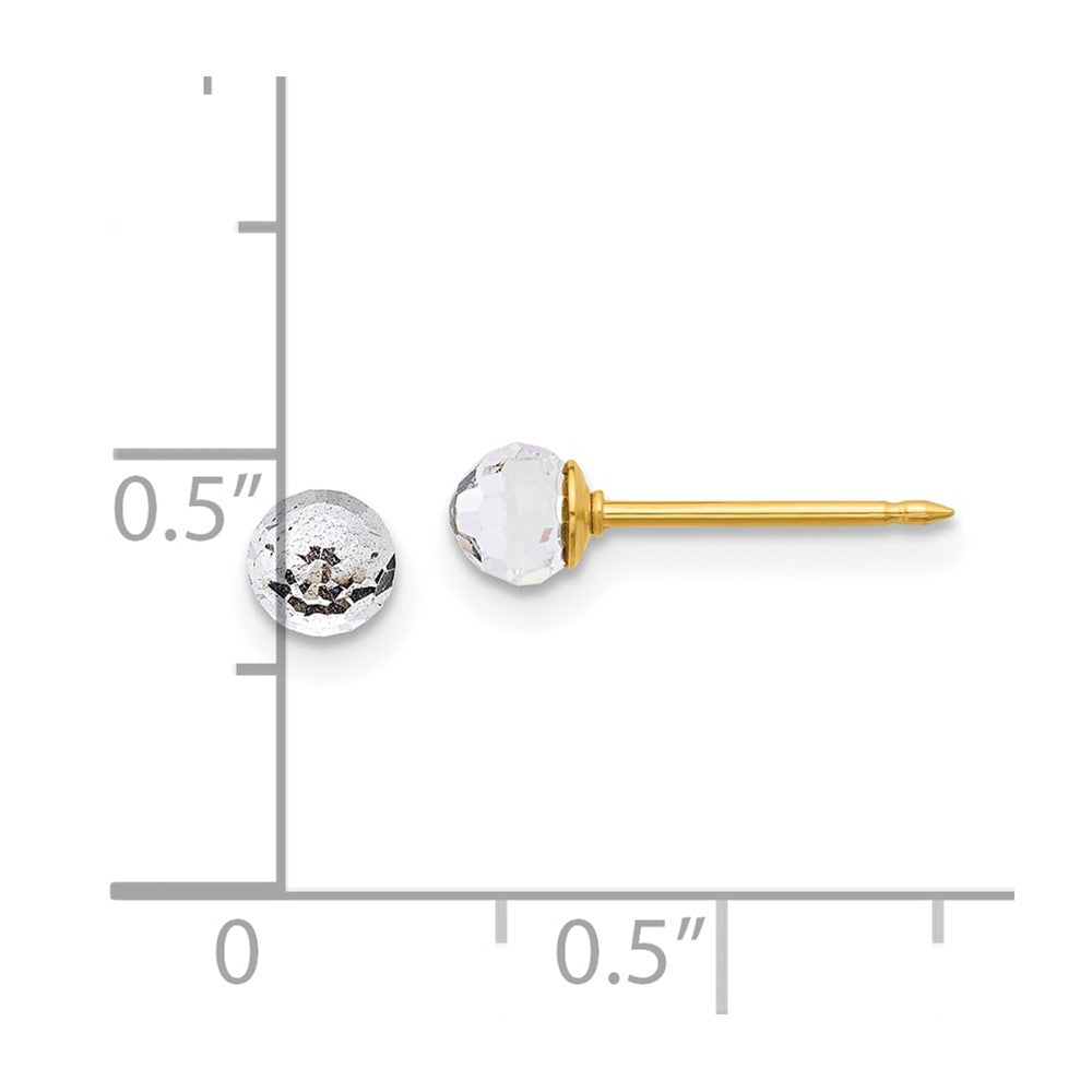Inverness 14K Polished 4mm Crystal Faceted Ball Post Piercing Earrings