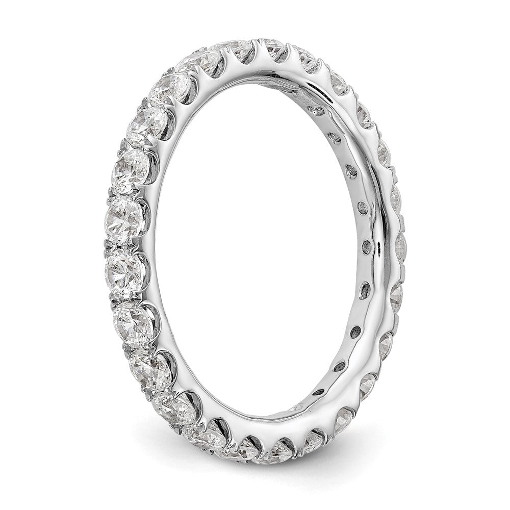 14k White Gold 1 1/2 carat Lab Grown Diamond VS/SI+ G+ Size 5 Shared Prong Eternity Band
