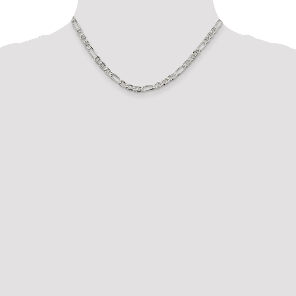 Sterling Silver 4.5mm Figaro Anchor Chain 16 Inches