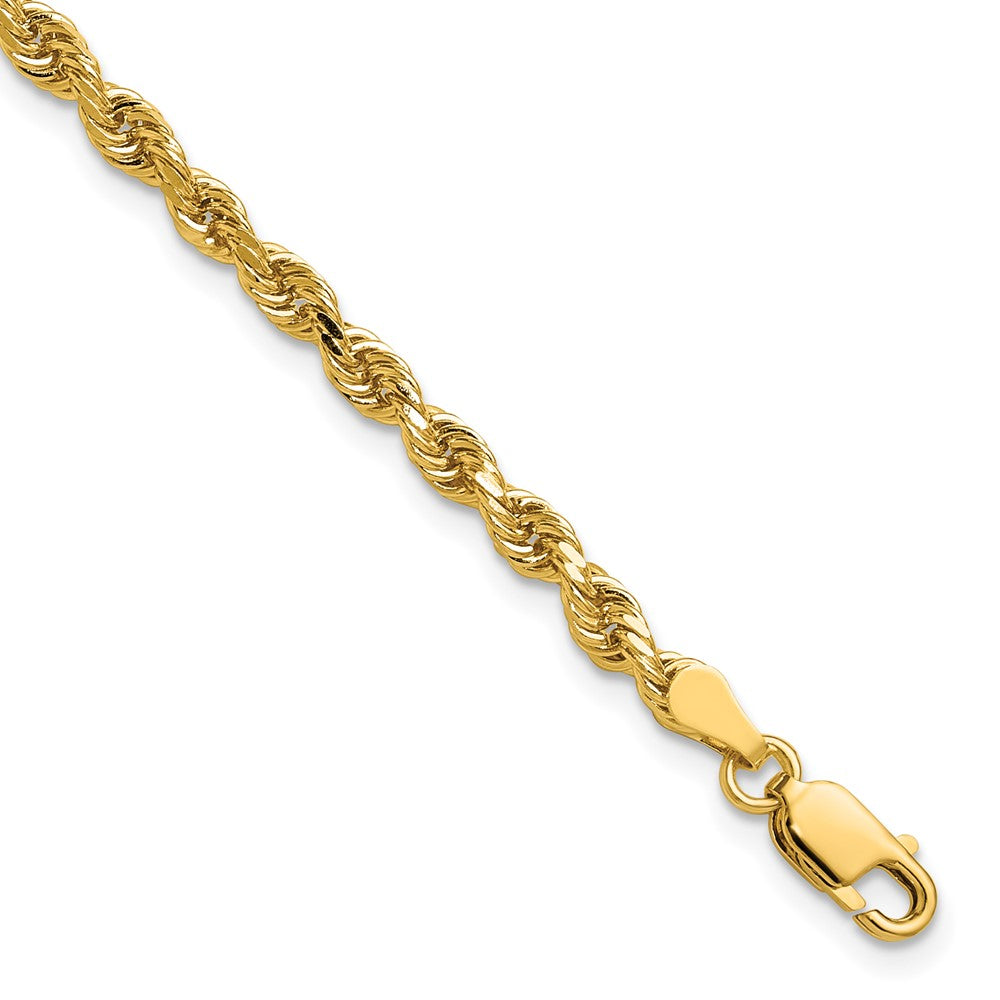 14K 8 inch 3.25mm Diamond-cut Rope with Lobster Clasp Chain 8 inches
