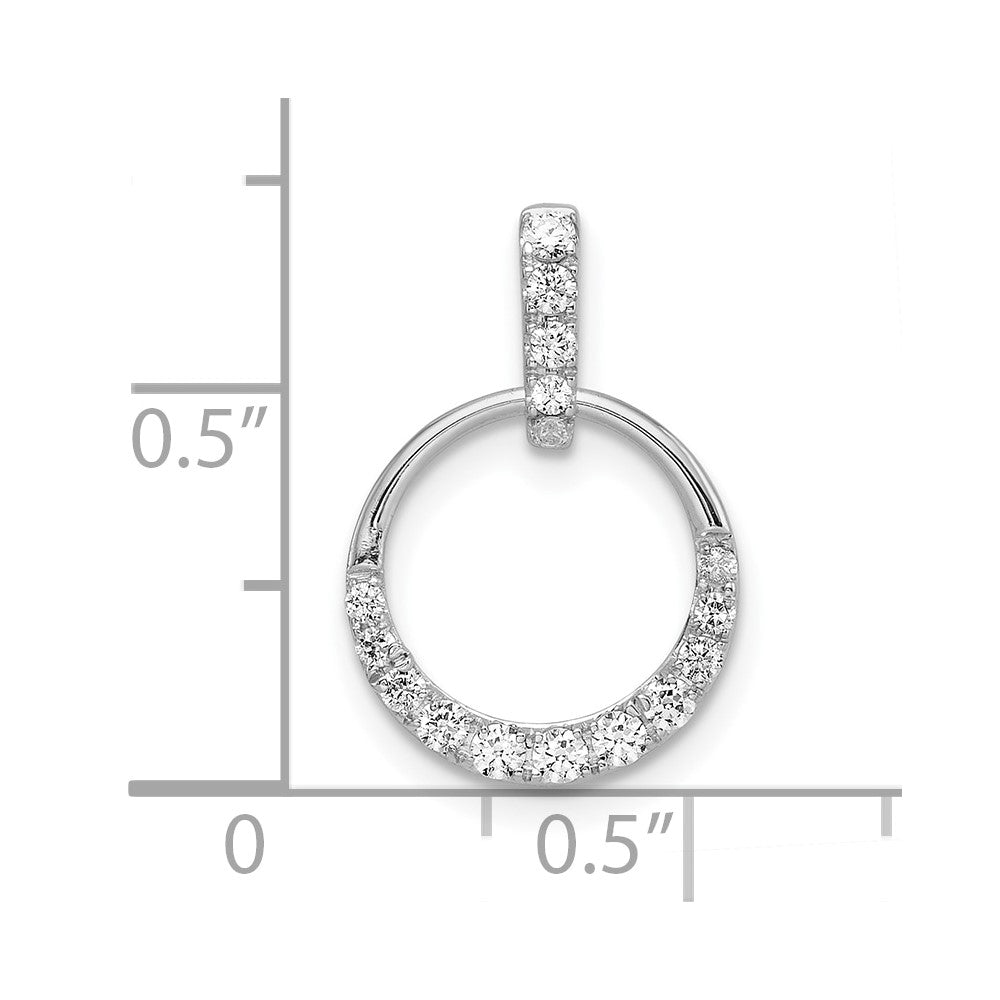 10k White Gold Circle Diamond Pendant