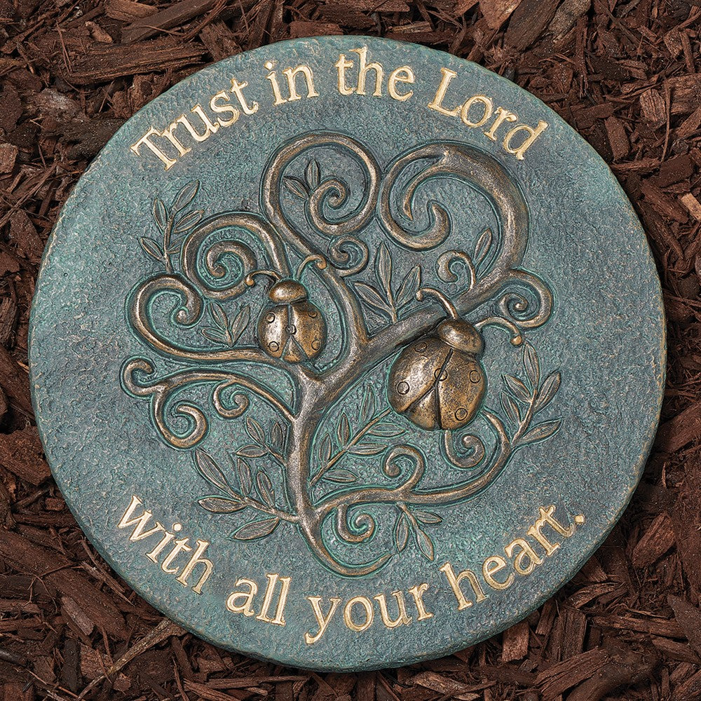 Trust in the Lord Blue Bronze 9 inch Stepping Stone