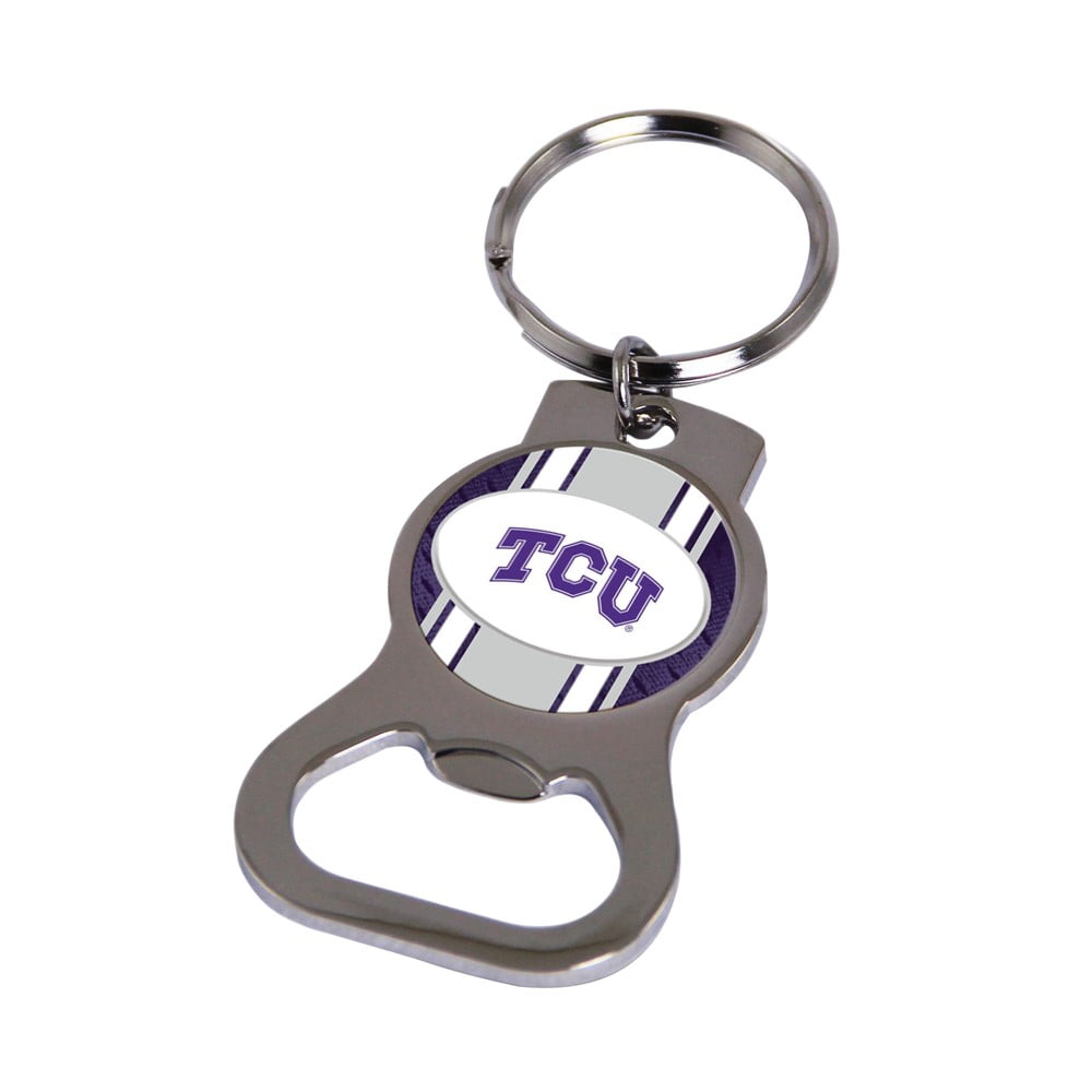 NCAA Texas Christian Silver-tone Bottle Opener Key Ring by Rico Industries QGC6414