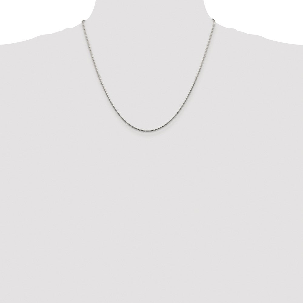 Sterling Silver Rhodium-plated 1.25mm Snake Chain