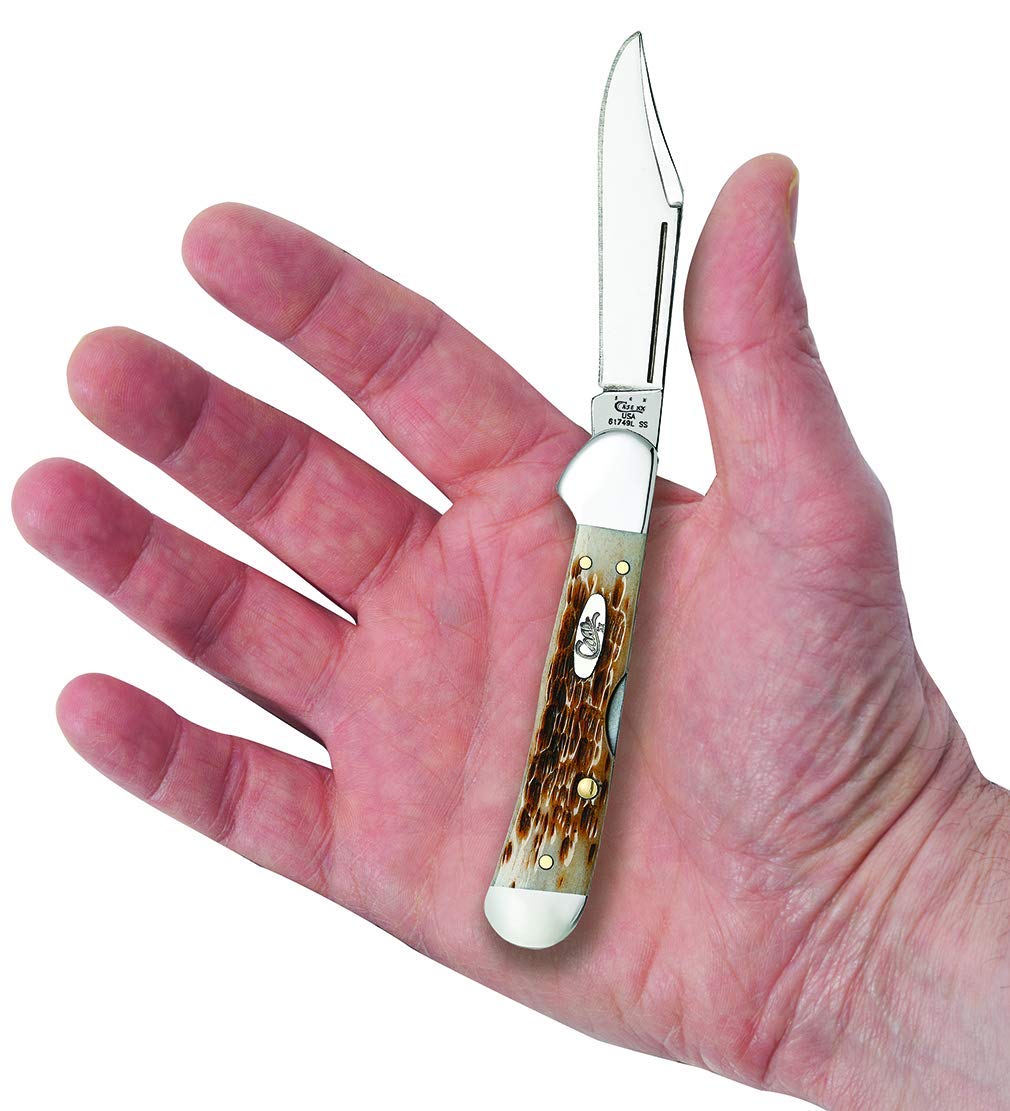Case Folding Mini CopperLock Pocket Knife Amber Bone