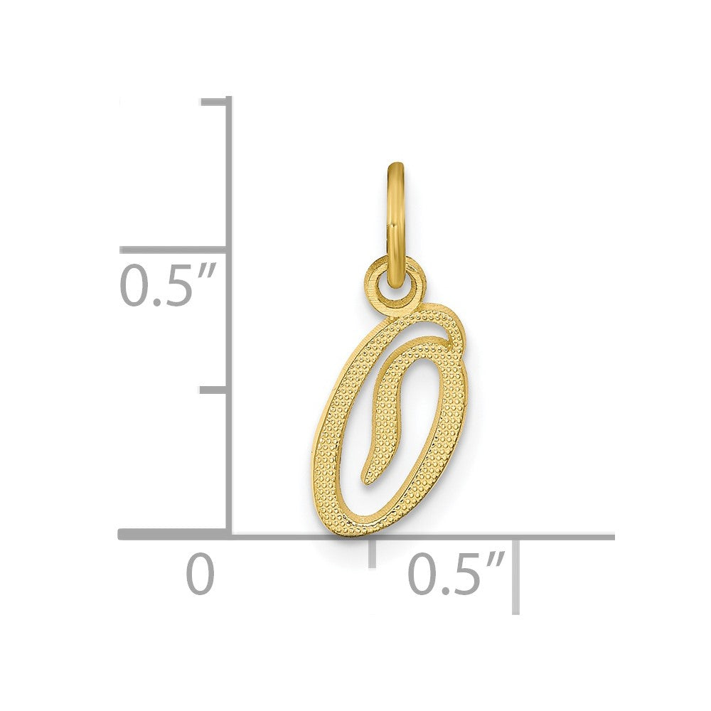 10k Initial O Charm Yellow Gold