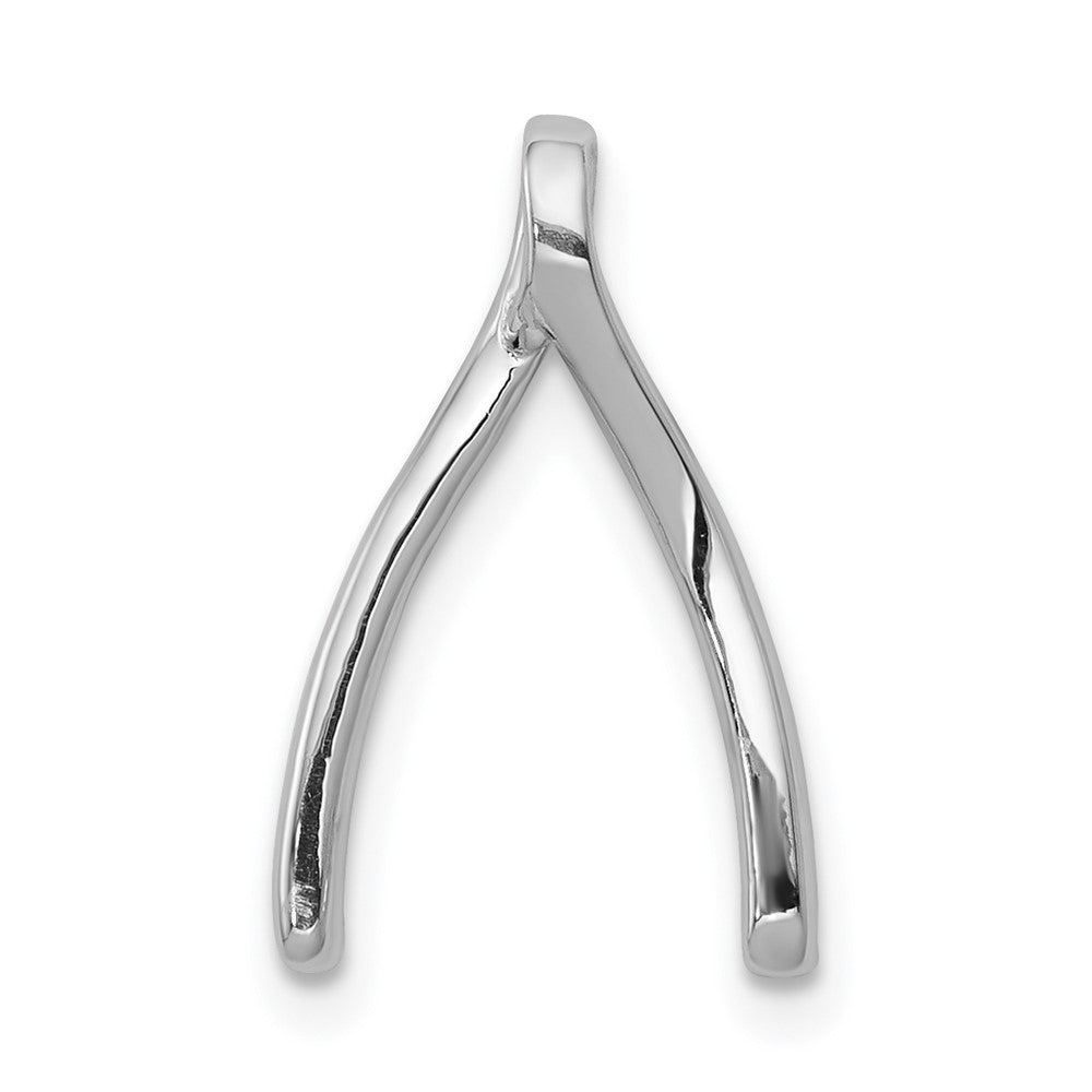 14k White Gold 1/8 carat Lab Grown Diamond VS/SI+ G+ Wishbone Chain Slide Pendant