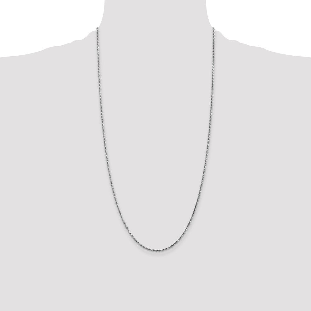 10k White Gold 1.75mm Diamond-cut Rope Chain