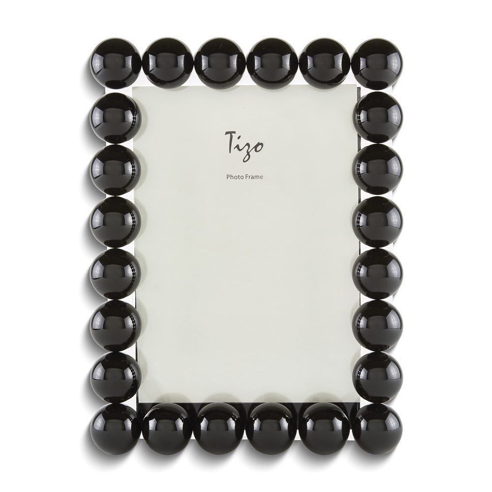 Black Crystal Glass Bubble 4x6 Photo Frame