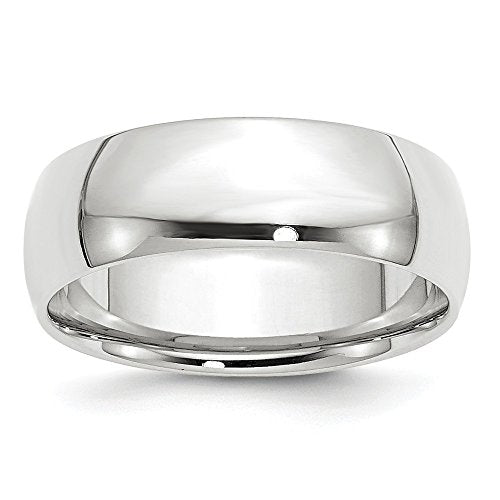 10k White Gold 7mm Lightweight Comfort Fit Wedding Band Size 8.5