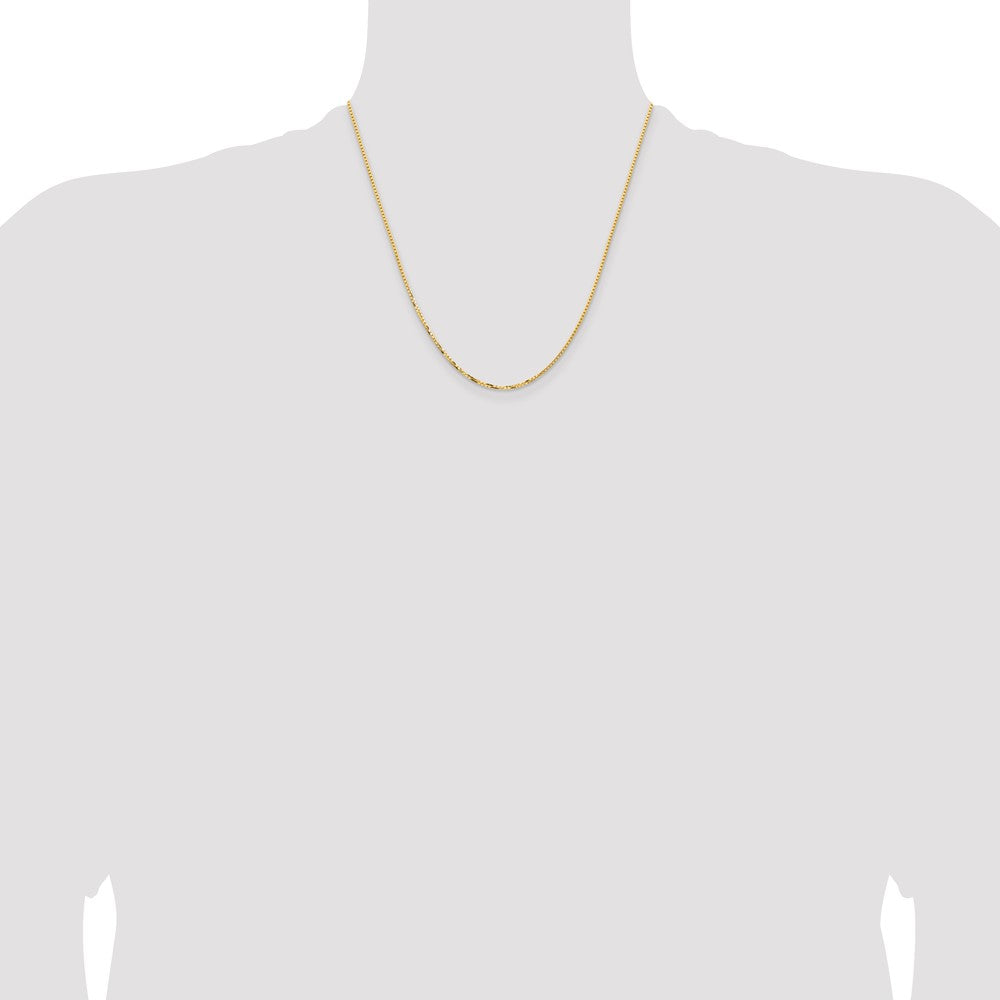 14K 1.45mm Concave Box Chain