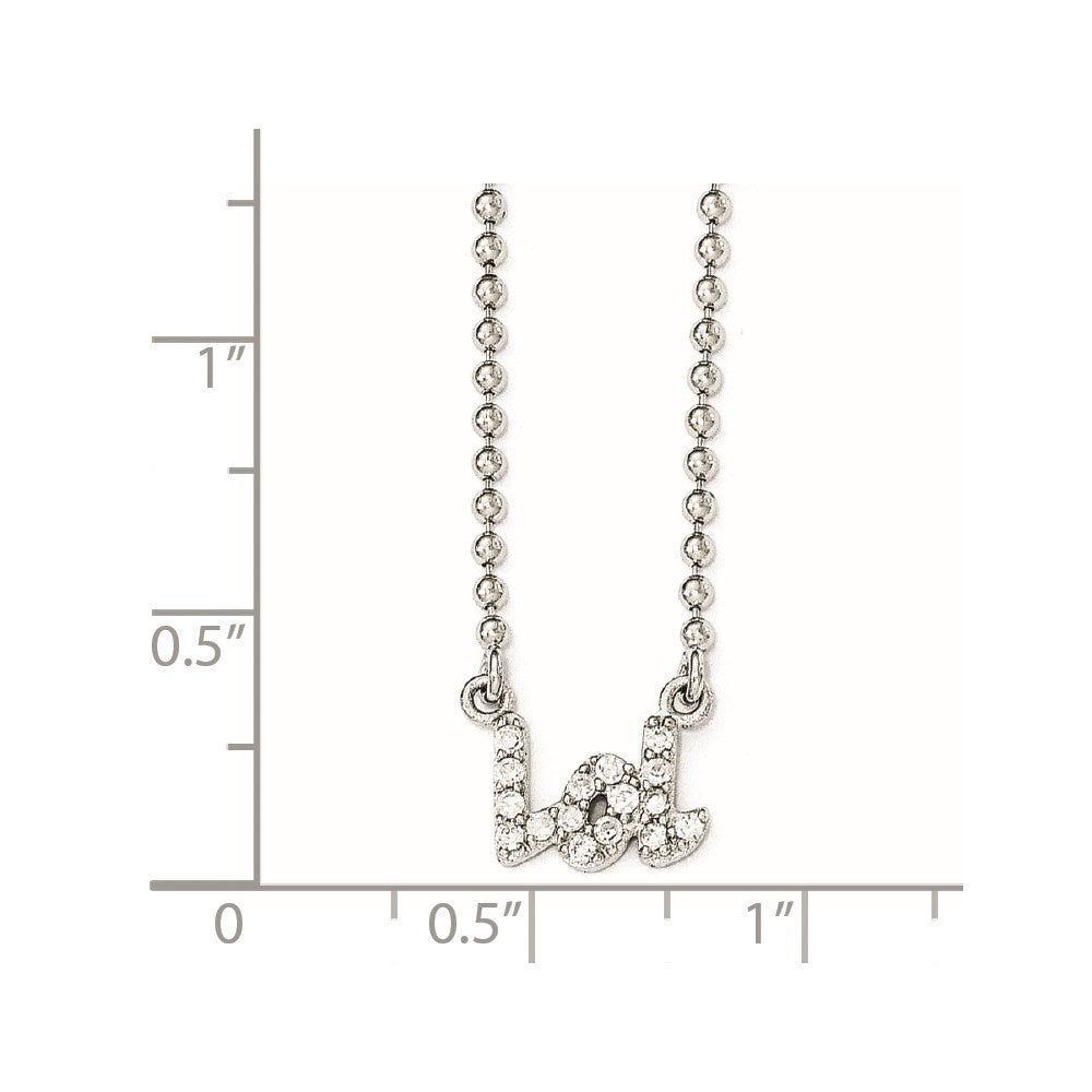 Cheryl M Sterling Silver CZ LOL 18in. Necklace