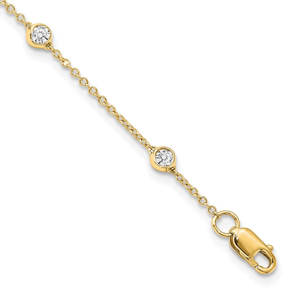 True Origin 14k 1/2 carat Lab Grown Diamond VS DEF Eight Station 8 inch Bracelet