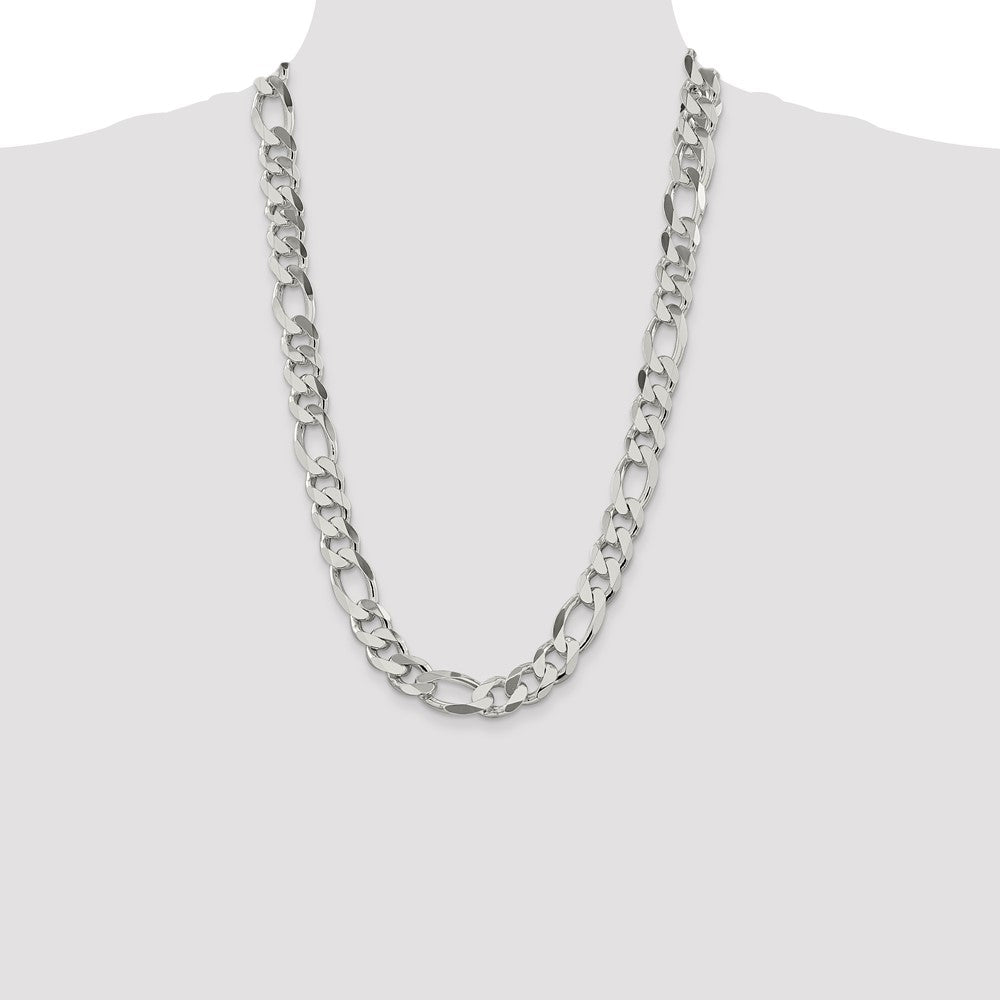Sterling Silver 13.5mm Figaro Chain 26 Inches