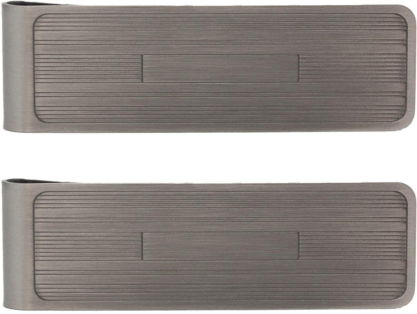 Set of 2 Chrome-Plated Slim Stainless Steel Money Clips in Antique Brass (Parallel Lines)