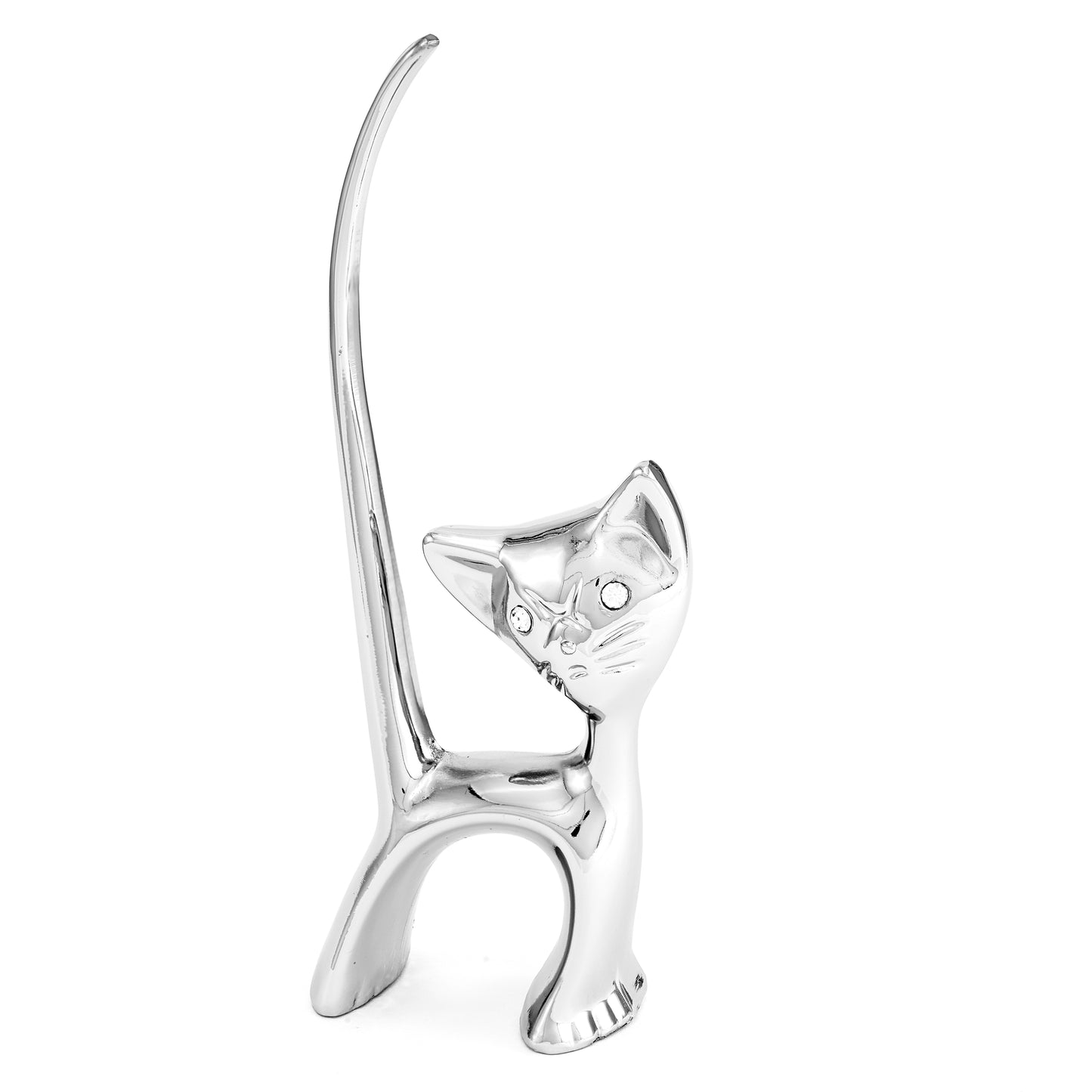 Chrome-plated Cat Ring Holder