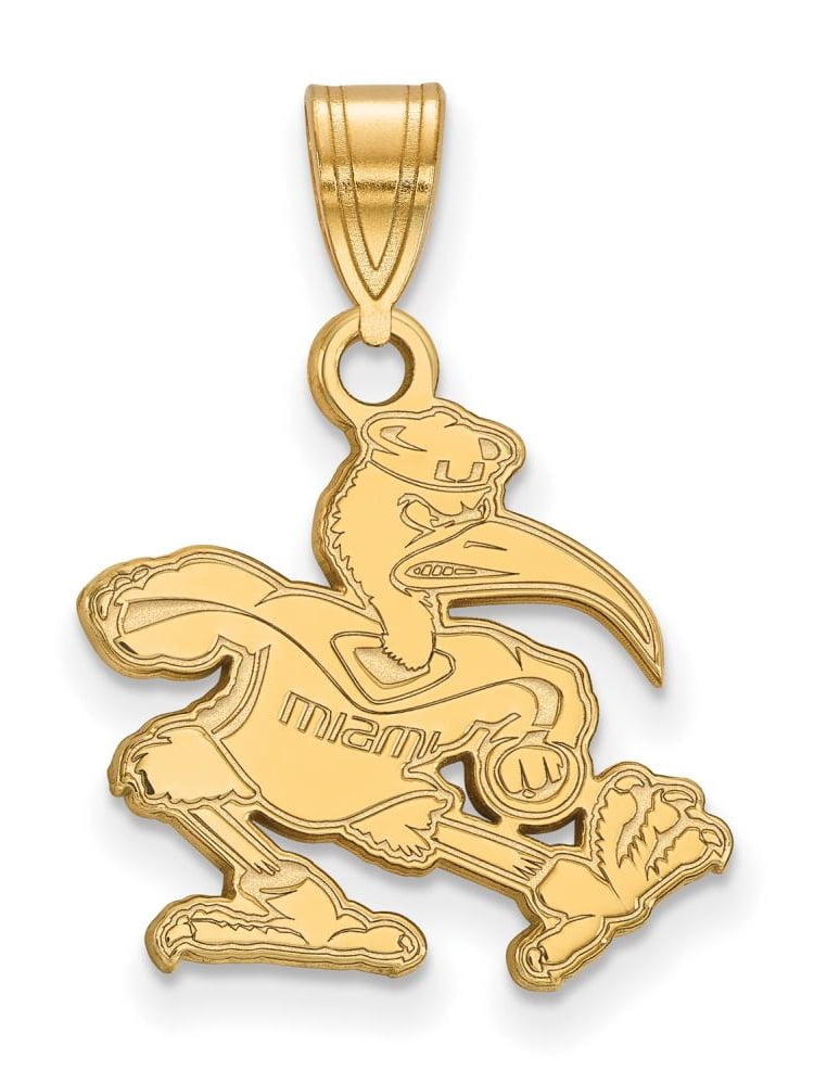 14k Gold LogoArt University of Miami Florida Sebastian Medium Pendant #Q-4Y045UMF