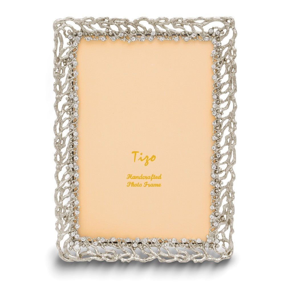 Silver-tone Ivy with Crystals 4x6 Photo Frame