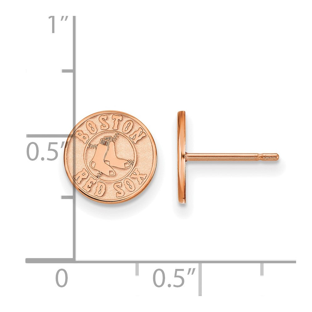 SS Rose Gold-plated MLB LogoArt Boston Red Sox Extra Small Post Earrings
