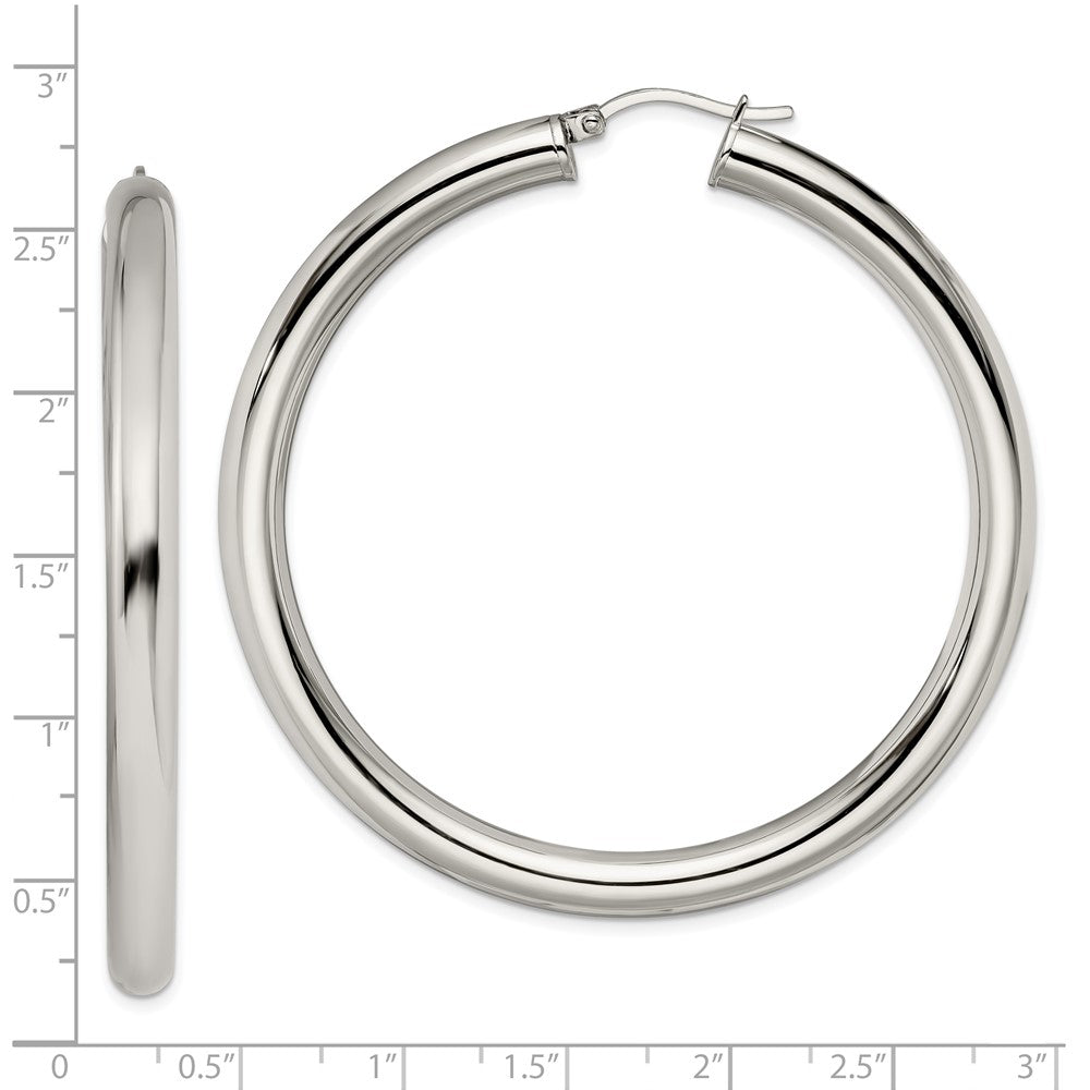 Stainless Steel Polished Hoop Earrings
