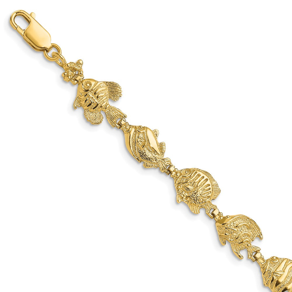 14k Fish Bracelet 7.5 inches