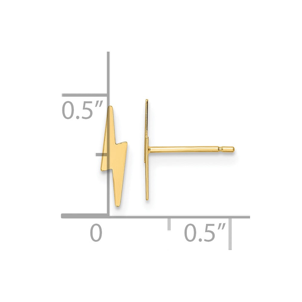 10k Polished Lightning Bolt Post Earrings