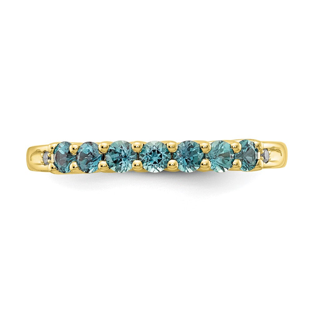 10k Yellow Gold CR Alexandrite & Diamond Ring
