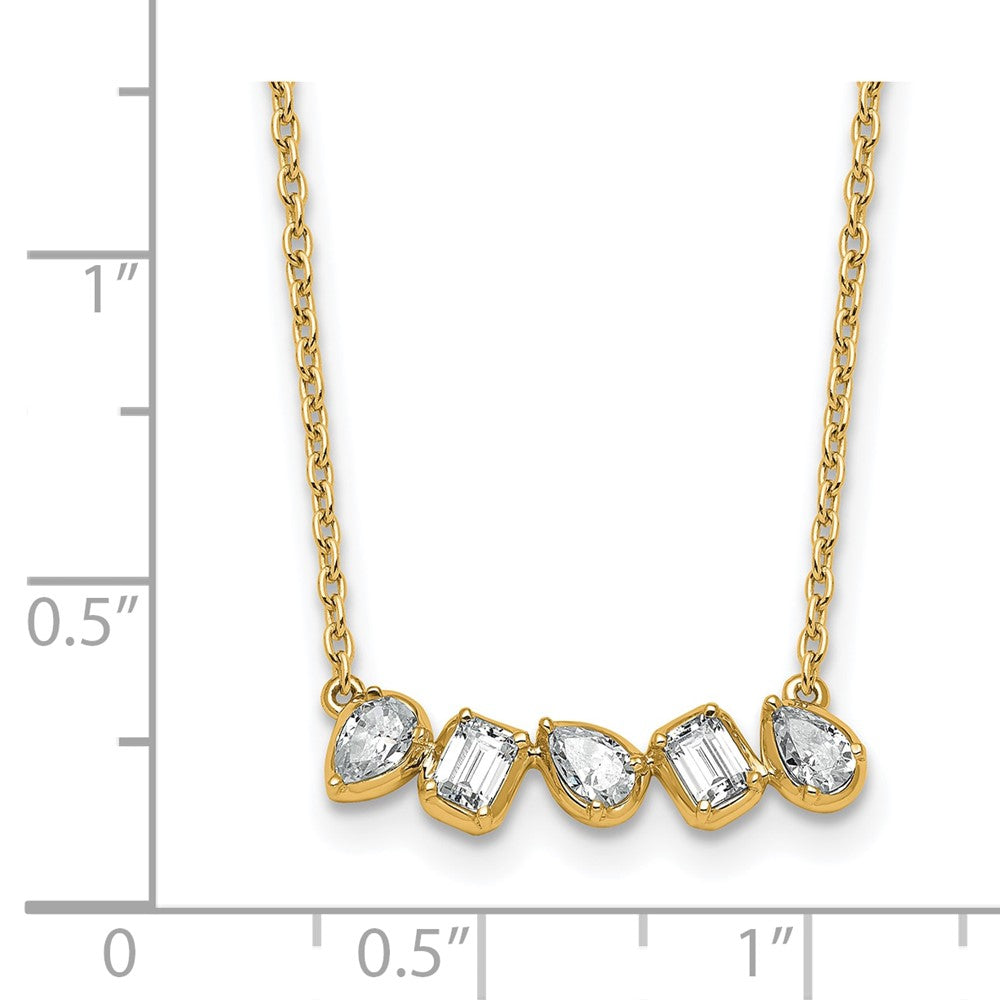 True Origin 14K Yellow Gold 5/8 carat Lab Grown Diamond VS+ F+ 18 in Complete Fashion Bar Necklace