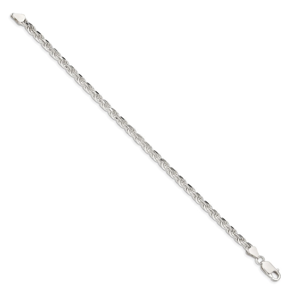 Sterling Silver 4.25mm Diamond-cut Rope Chain 7 inches