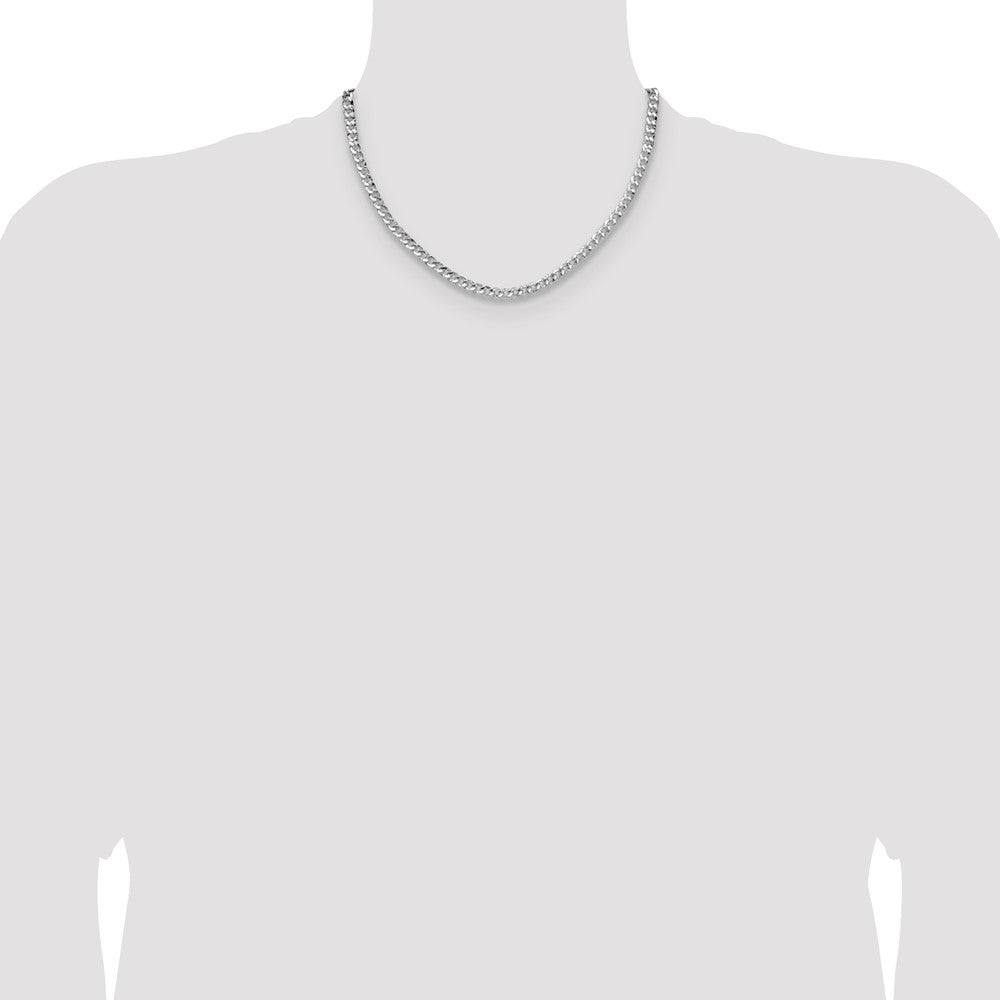 Sterling Silver 4.75mm Hammered Curb Chain