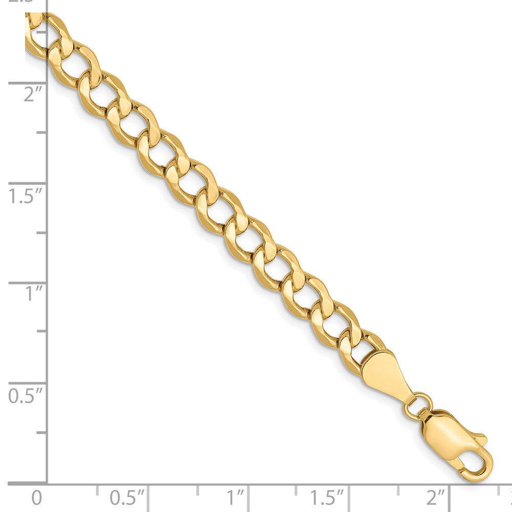 10K 5.25mm Semi-Solid Curb Chain 7 inches
