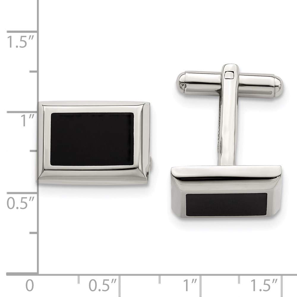 Stainless Steel Black IP-plated Cuff Links
