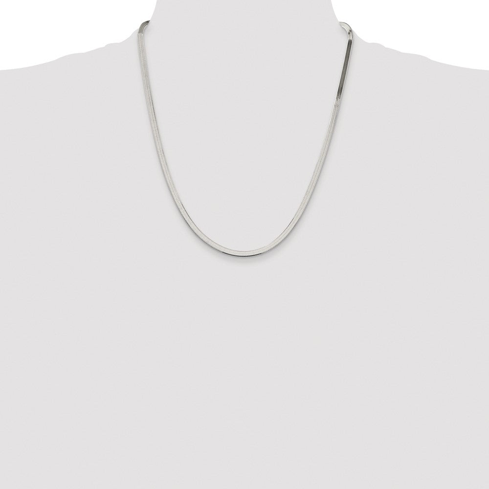 Sterling Silver Rhodium-plated 3.5mm Magic Herringbone Chain