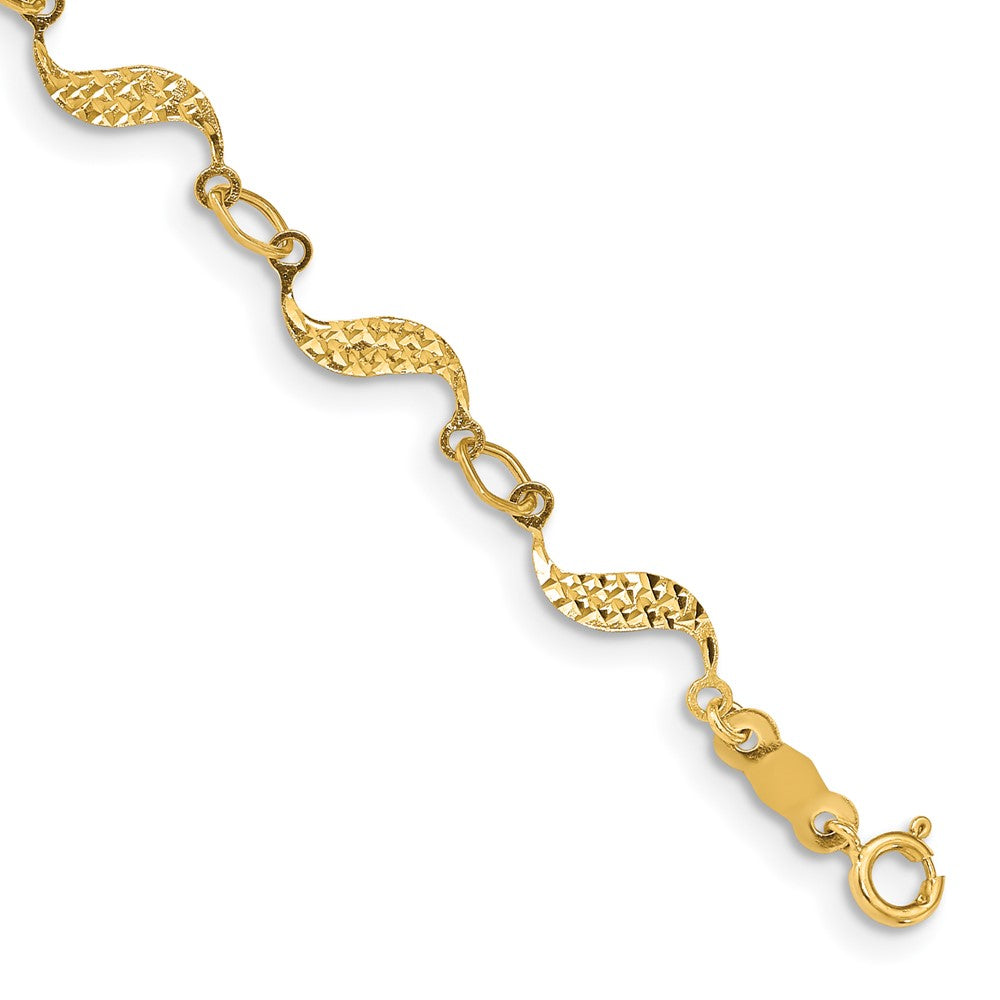 14k Diamond-cut Bracelet 7.5 inches
