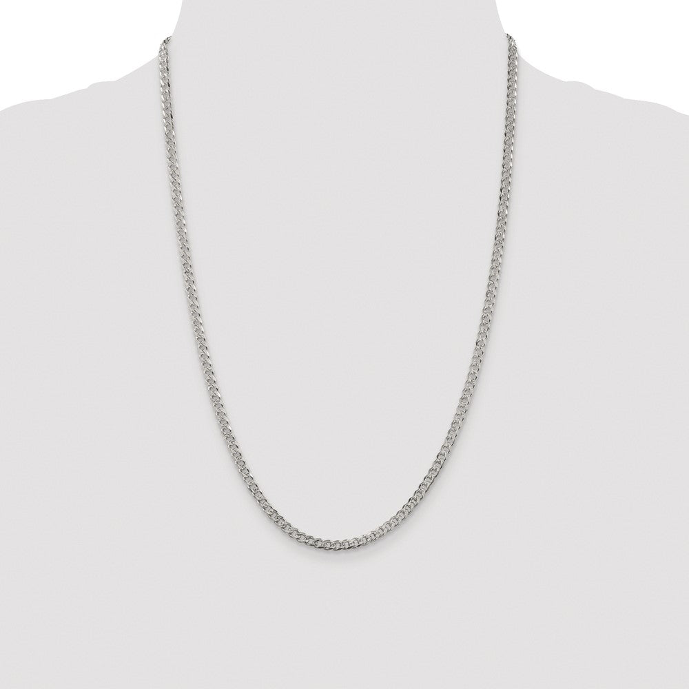 Sterling Silver Rhodium-plated 3.8mm Pav‚ Curb Chain