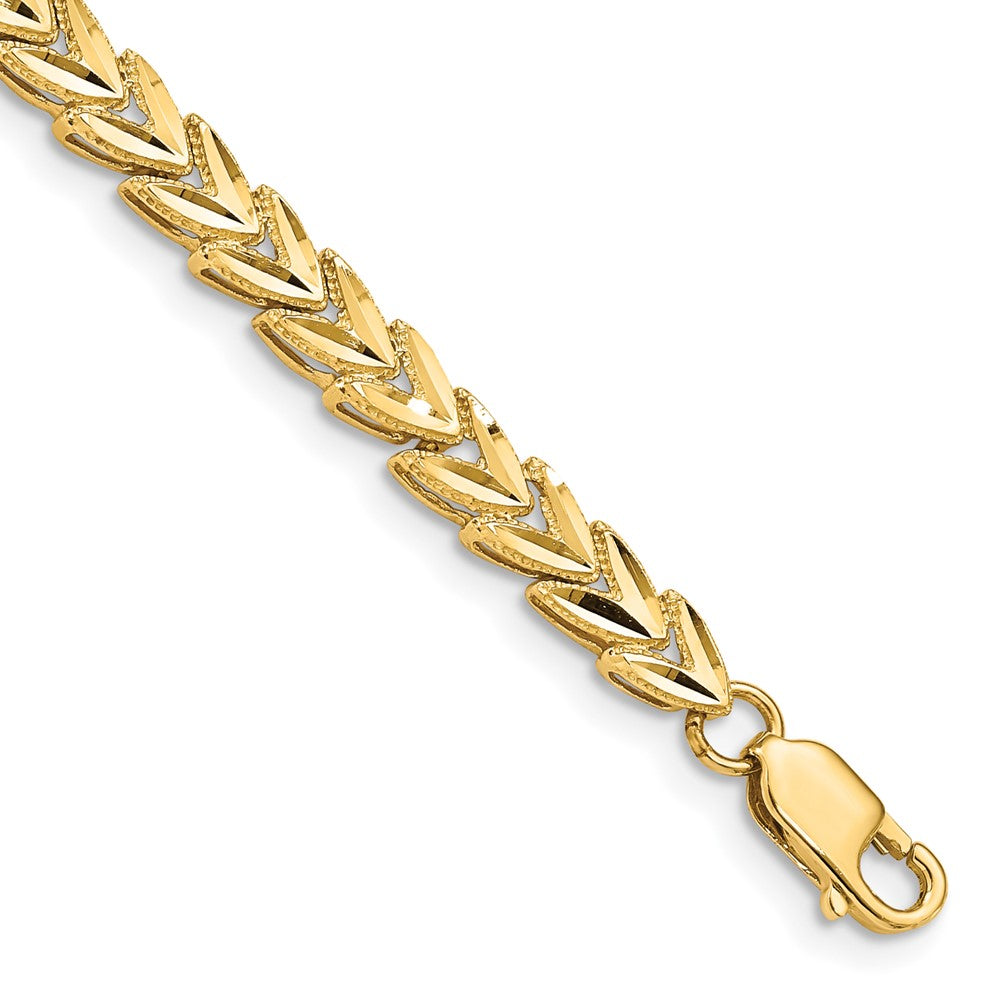 14K Diamond Cut Bracelet 7 inches