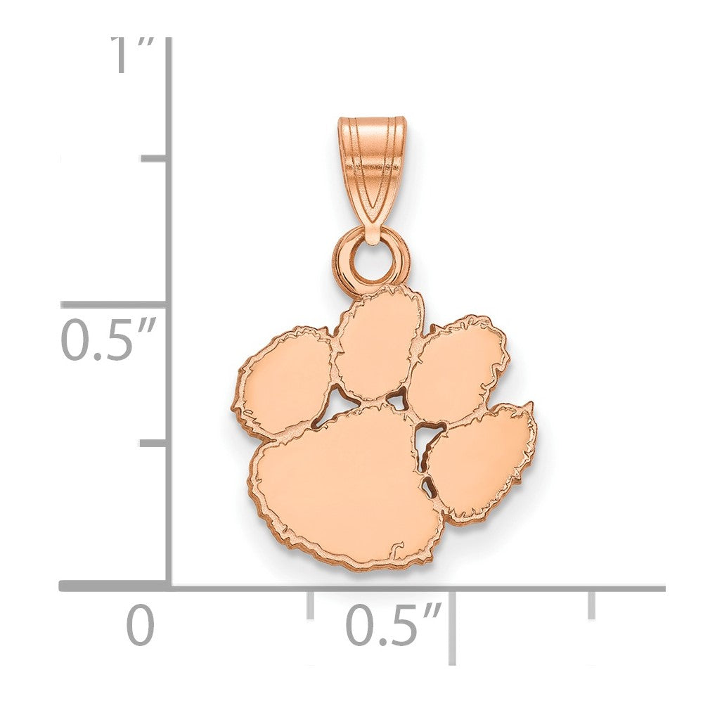 14k Rose Gold LogoArt Clemson University Tiger Paw Small Pendant