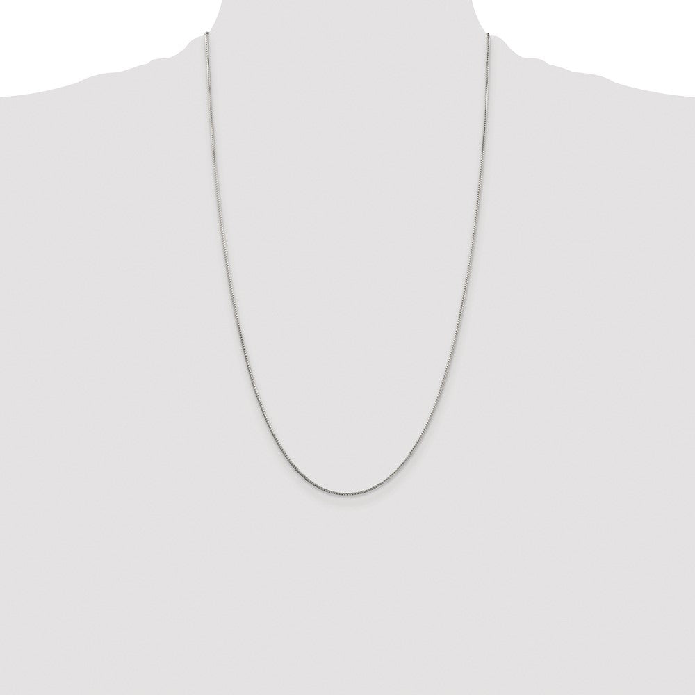 Sterling Silver Rhodium-plated 1mm 8 Sided Diamond-cut Box Chain