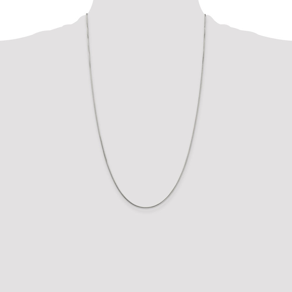 Sterling Silver 1mm 8 Sided Diamond-cut Box Chain 26 Inches
