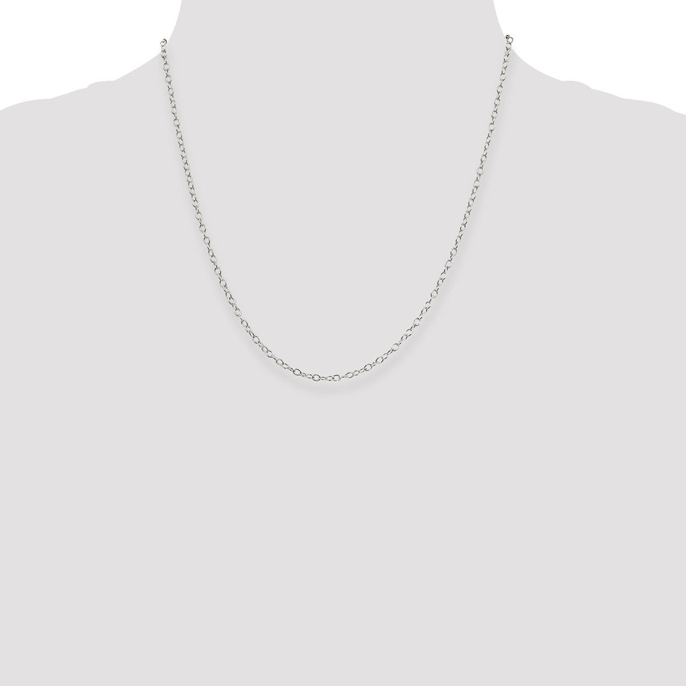 Sterling Silver 2.25mm Oval Cable Chain 20 Inches